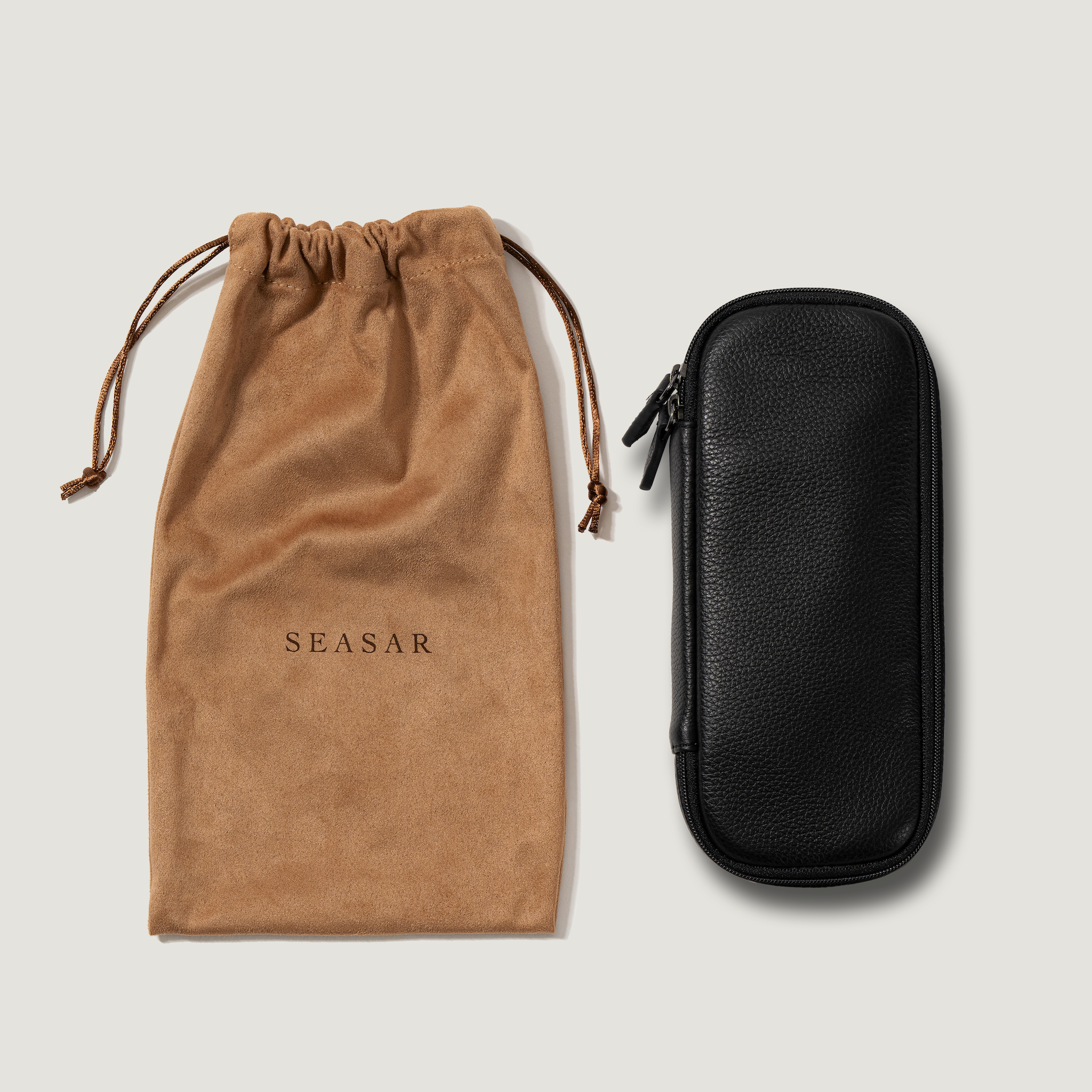 SEASAR OctFoldペンケース　ブラック OctFold ペンケース エンボスレザー